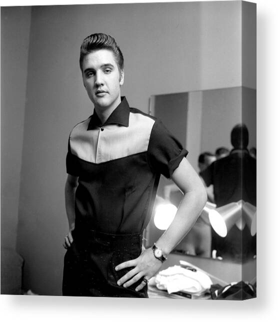 Elvis Presley On Milton Berle #1 Canvas Art Print by Michael Ochs Archives