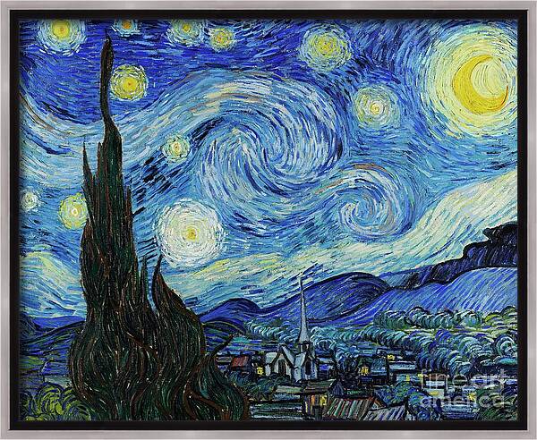 The Starry Night By Van Gogh Framed Canvas Print