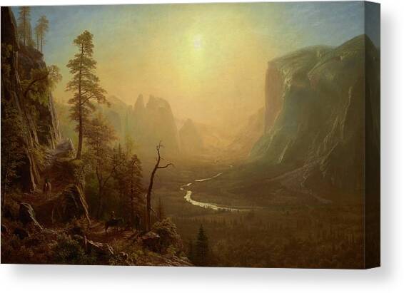 Yosemite Valley, Glacier Point Trail Canvas Art Print by Albert Bierstadt