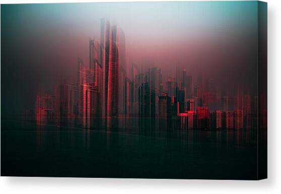 Abu Dabhi Skyline Canvas Art Print by Carmine Chiriaco'
