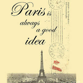 Antique Paris skyline by Madame Memento