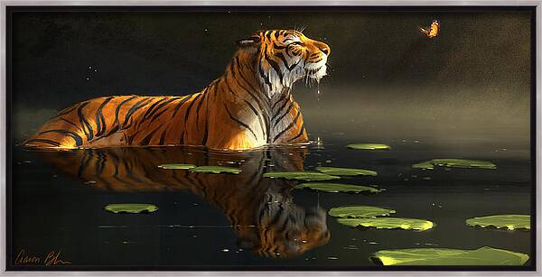 Butterfly Contemplation Framed Canvas Print