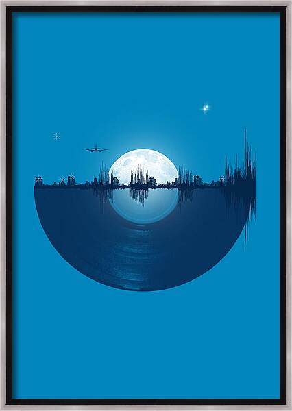 City Tunes Framed Canvas Print