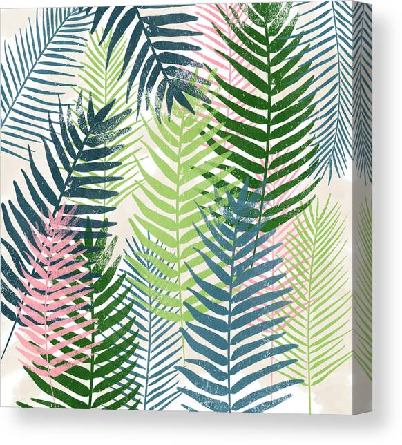 Colorful Palm Leaves 2- Art by Linda Woods Canvas Art Print by Linda Woods