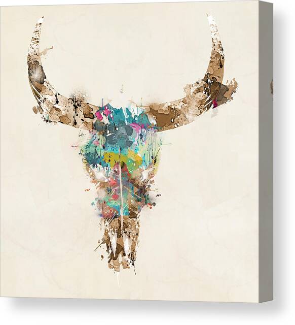 Cow Skull Canvas Art Print by Bri Buckley