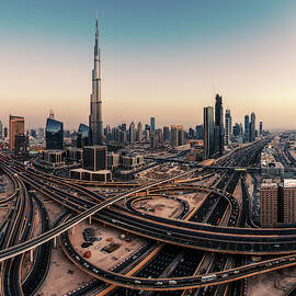 Dubai Skyline Panorama by Jean Claude Castor