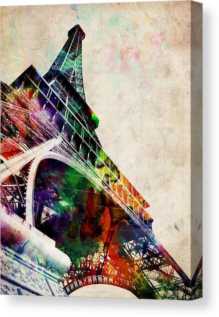 Eiffel Tower Canvas Art Print by Michael Tompsett