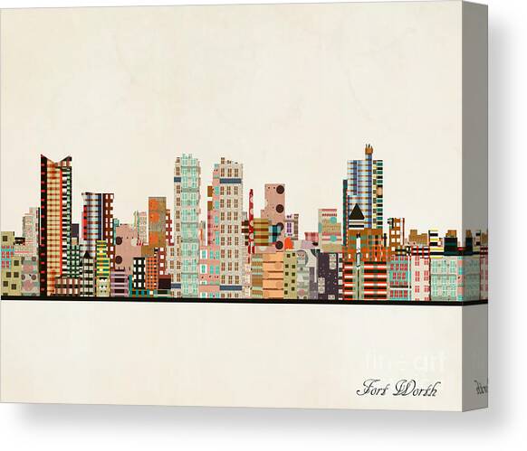 Fort Worth Texas Canvas Art Print by Bri Buckley