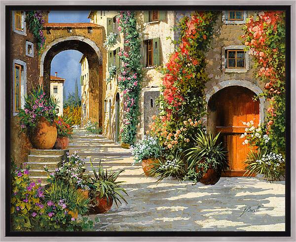 La Porta Rossa Sulla Salita Framed Canvas Print