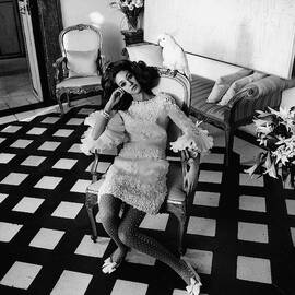 Marisa Berenson Wearing A Forneris Organza Dress by Henry Clarke