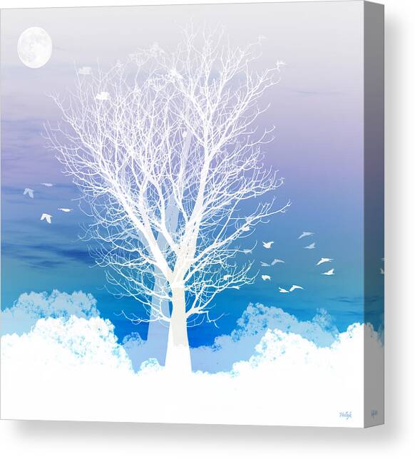 Once upon a moon lit night... Canvas Art Print by Holly Kempe