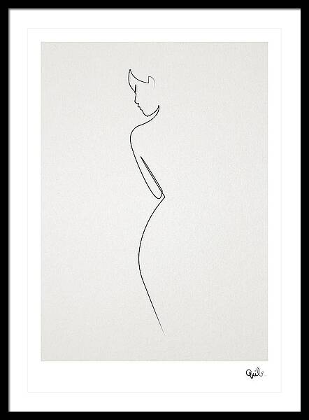 One Line Nude Framed Print