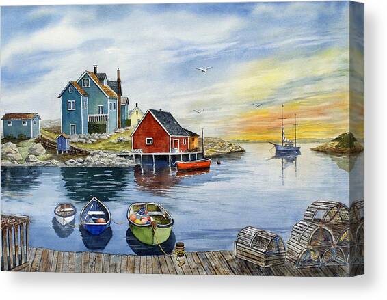 Peggys Cove  Canvas Art Print by Raymond Edmonds
