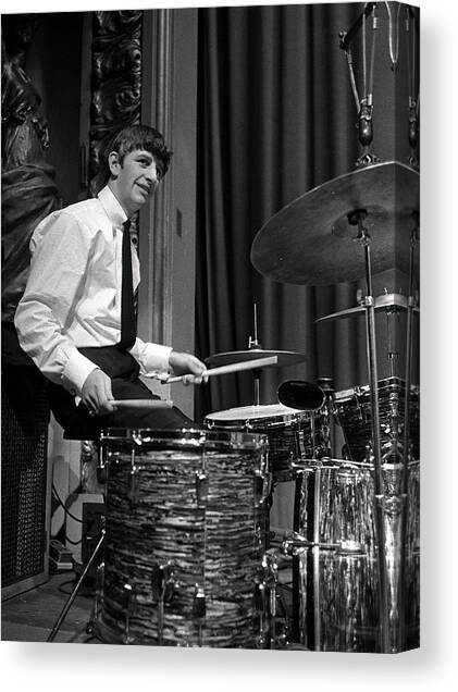 Ringo Starr, Drummer Of The Beatles Pop Canvas Art Print by Popperfoto