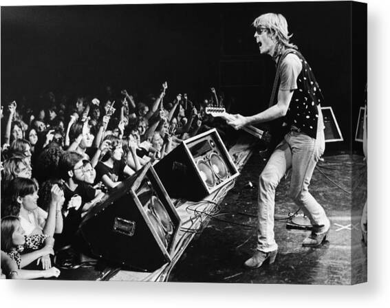 Rock Singer Tom Petty In Concert Canvas Art Print by George Rose