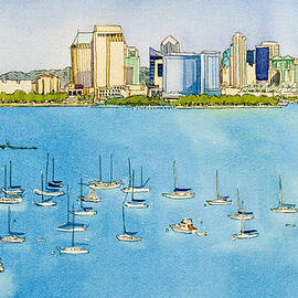 SD Skyline Pen and Ink by Mary Helmreich