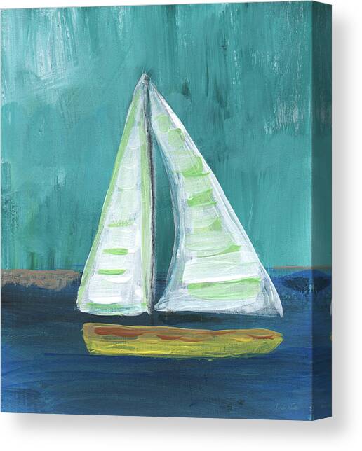 Set Free- Sailboat Painting Canvas Art Print by Linda Woods