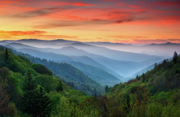 Smoky Mountains Sunrise - Great Smoky Mountains National Park Art Print