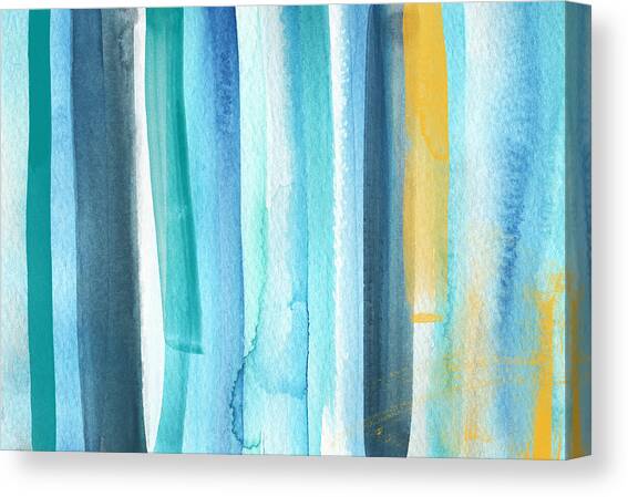 Summer Surf- Abstract Painting Canvas Art Print by Linda Woods