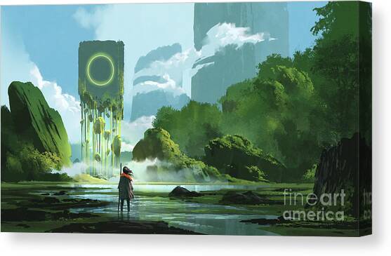 The Heart Of The Fantastic Forest Canvas Art Print by Tithi Luadthong