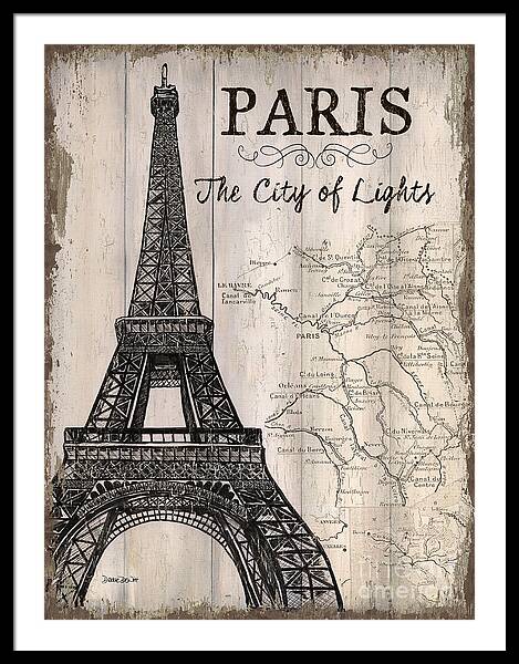 Vintage Travel Poster Paris Framed Print