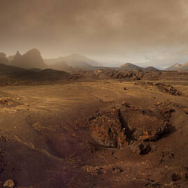 Volcanic Landscape In The Morning Fog by Franz Schumacher