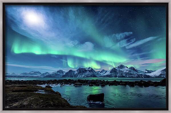 When The Moon Shines Framed Canvas Print