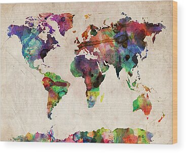Maps Wood Prints for Sale