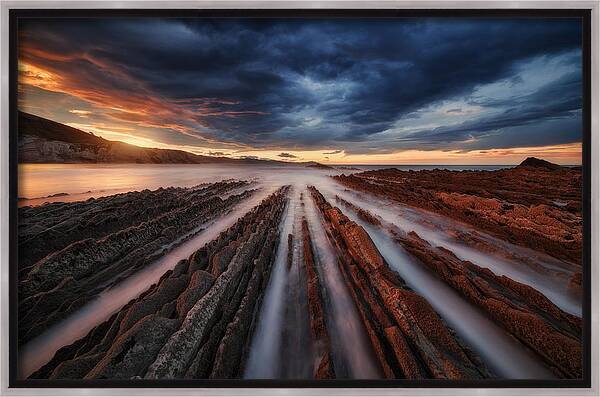 Zumaia Flysch 6 Framed Canvas Print